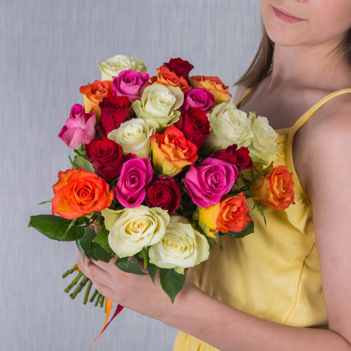 Букет из 25 Роз Кения МИКС арт. 7313