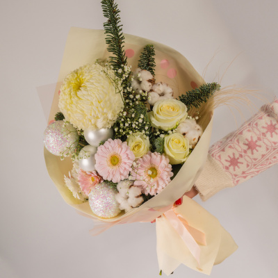 Букет Снежная королева с одноголовой хризантемой N 72276