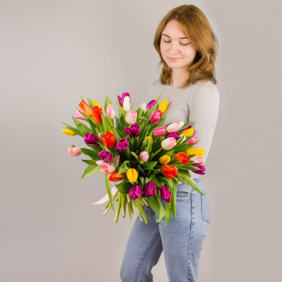 Тюльпаны 51 шт. МИКС 7336