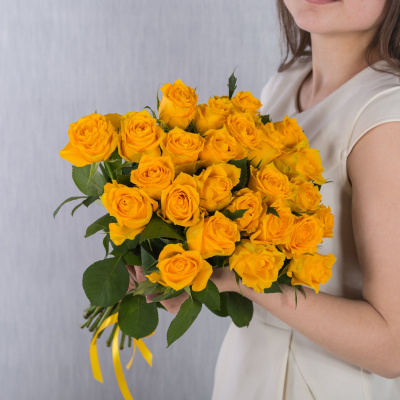 Букет из 25 Роз Кения Желтые 7313-Ж