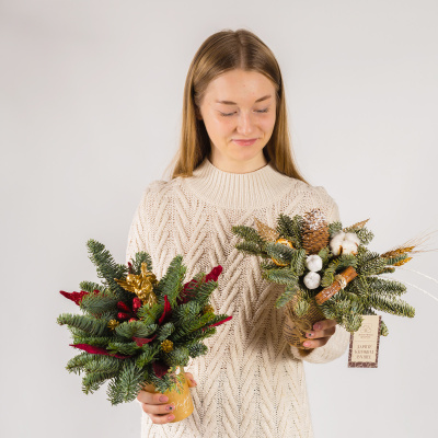 Стаканчик Уютный с шишками и елкой нобилис N 72235